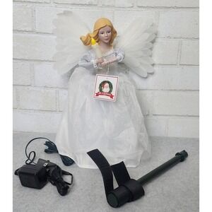 Mr. Christmas Animated Fiber Optic Angel Tree Topper Tabletop Color Changing NEW